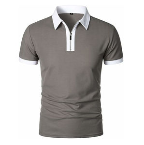 เสื้อโปโลลำลองสำหรับผู้ชายเสื้อโปโลระบายอากาศสีทึบดีไซน์ใหม่โลโก้ตามสั่ง - Product Image 3