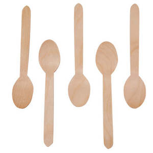 Couverts jetables pour restaurant : cuillères, couteaux et fourchettes en bois - Product Image 1