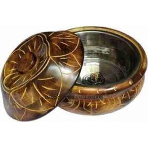 Cazuela Chapati de metal caliente de acero inoxidable y madera de calibre pesado con acabado de espejo suave y retención de calor ultraduradera - Product Image 3