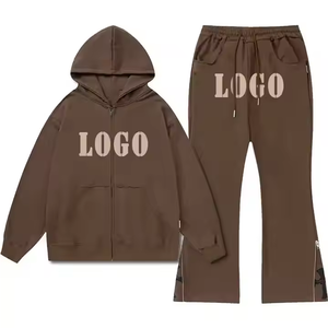 Conjunto de Sudadera con Capucha y Cordón Ajustable y Pantalones Anchos de Algodón Pesado, Transpirables y Ecológicos, con Bordado Personalizado - Product Image 6