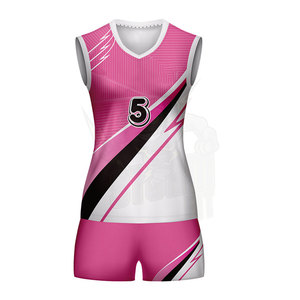 Uniformes de volley-ball unisexes sur mesure, imprimés, 100% polyester, ensembles pour adultes, service OEM - Product Image 5
