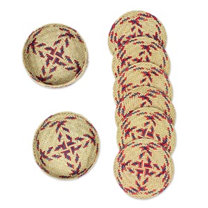 Set de 6 sous-verres ronds en jonc de mer coloré Produits écologiques Made in Vietnam Décoration de table Vente en gros - Product Image 3