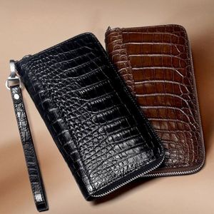 Cartera de cuero personalizada hecha a mano Unisex de tamaño completo de cocodrilo para uso unisex con diseño de logotipo personalizado - Product Image 4