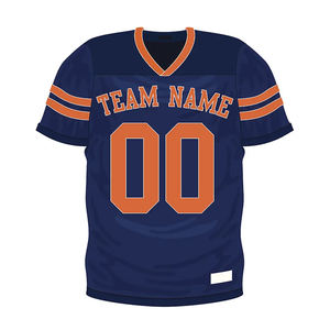 Uniformes de fútbol americano de lujo sublimados personalizados, camiseta vintage de malla con cuello en V y mangas cortas para equipos deportivos de verano - Product Image 2