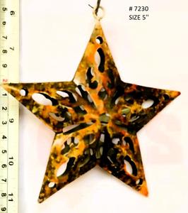 Adorno de árbol de Navidad de estrella colgante de Metal completo de doble cara, acabado elegante, decoración de regalo de Navidad para el hogar - Product Image 2