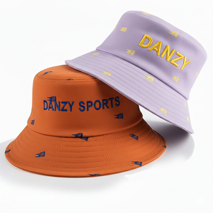 Chapeau de seau d'été noir en polyester personnalisé avec logo de designer imprimé, broderie 3D, impression en relief, motif animal, style image, extérieur - Product Image 2