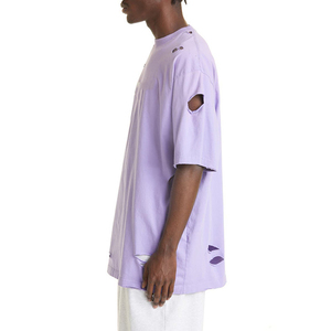 Nouveau design de t-shirt pour hommes en détresse, respirant, léger et souple, confortable, à prix réduit, t-shirt pour hommes avec logo personnalisé et couleurs - Product Image 2