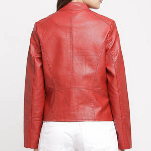 Veste en cuir pour femme à manches longues d'hiver Coupe ajustée Qualité supérieure Respirante Tricotée Écologique Logo avant Prix bas - Product Image 2