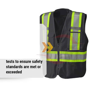 Venta al por mayor chaleco de seguridad reflectante sin mangas con flash LED clase ANSI de secado rápido transpirable logotipo personalizable diseño impermeable - Product Image 3