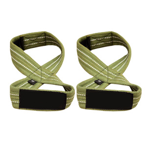 Custom Logo Figure 8 Weight Lifting Straps Adjustable Gym Workout & Training <b>Power</b> Lifting <b>Wrist</b> Support - Product Image 2