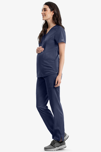 Vêtements de travail pour femmes Revolution Stretch Mock Wrap Hospital Scrubs 2 poches médicales pour la maternité Grossesse Scrubs confortables - Product Image 4