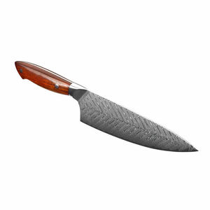 Cuchillo de Chef de Acero de Damasco de Primera Calidad con Mango de Madera |   Cuchillos de Chef Profesionales de Uso Diario con Logotipo Personalizado - Product Image 1