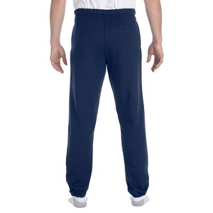 Adult Men's Fleece Open Bottom Sweatpants Pockets 100% Cotton Eco-Friendly Breathable Winter Casual Style <b>Drawstring</b> Sweatpants - Product Image 3