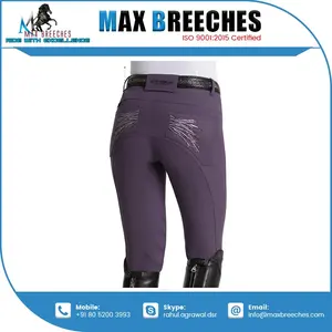 Pantalon d'équitation en nylon personnalisable professionnel taille haute à siège complet vêtements équestres haut de gamme pour chevaux - Product Image 4