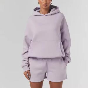 Ensembles de sweat à capuche et de shorts à la mode pour femmes-doux et durables pour des vêtements décontractés et athlétiques Non - Product Image 3