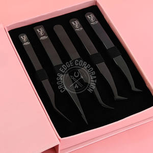 Pinzas para Extensión de Pestañas con Punta de Fibra 90 Maga Boot Volume, Punta Fina, Curvadas, Rectas, Curvadas en Forma de Luna, de Acero Inoxidable para Aislamiento - Product Image 1