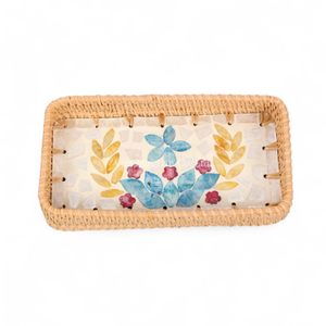 Plateau en rotin et nacre en gros, approvisionnement en vrac, vaisselle pour hôtels, restaurants, boutiques de cadeaux, exportation - Product Image 3