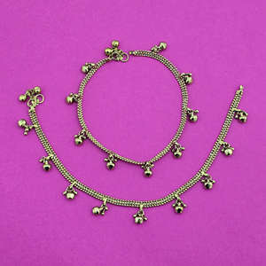 Tobillera Payal clásica antigua hecha a mano con Mehndi chapado joyería de moda Premium para mujeres directo al por mayor de La India - Product Image 1