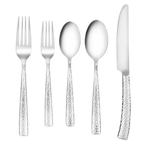 Juego de Cubiertos de Lujo con Diseño de Diamantes Martillados, Cuchara de Acero Inoxidable 304 para Sopa, Postre o Helado, para Fiestas - Product Image 6