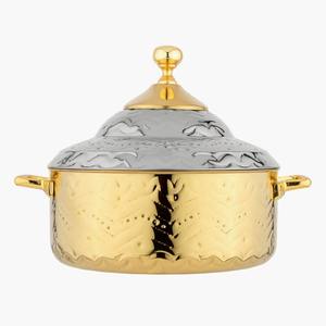 Cazuela de diseño dorada y plateada con mango elegante, olla caliente elegante para cocina moderna, comedor y uso decorativo de La India - Product Image 4