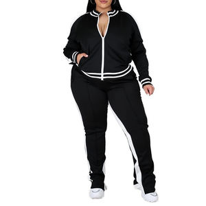 Chándal de talla grande de 2 piezas personalizado para mujer, novedad de 2025, chándal de talla grande con logotipo personalizado de último diseño para mujer - Product Image 3