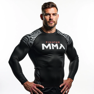 Rash Guard de compression personnalisé à manches courtes et complètes conçu pour le MMA et le grappling personnalisé kimono de jiu jitsu - Product Image 3
