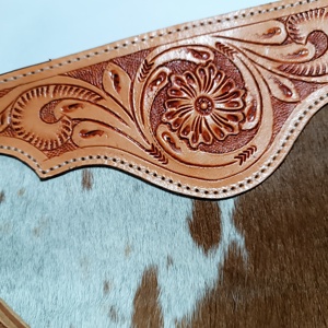 Western Tooled Wallet Bolso de cuero de piel de vaca Bolso de cuero de herramientas manuales Monedero más vendido a un precio asequible - Product Image 5