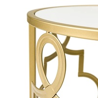 Table d'appoint en fer et verre faite à la main en or de qualité supérieure avec logo personnalisé Décoration de table basse élégante pour la maison