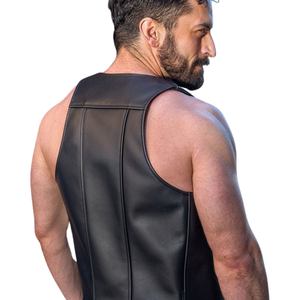 Chaleco de Cuero Negro Premium con Hebillas Gruesas para un Estilo Moderno y Elegante - Product Image 5