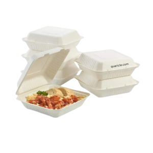 Modern Trending Stylish Burger <b>Box</b> Clamshell 9*6 Natural All Type Events Food Truck Kitchen Packaging Durable Bagasse Material - Product Image 3