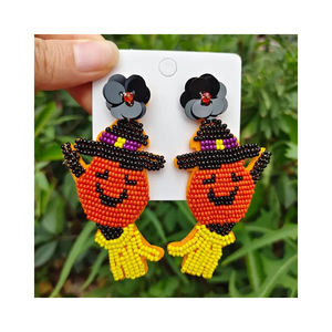 ต่างหูเม็ดเดี่ยวรูปเรขาคณิตลายฮาโลวีนของผู้หญิงชุบทองทันสมัยลายค้างคาวประดับมุกแบบห้อยดีไซน์เพชร - Product Image 6