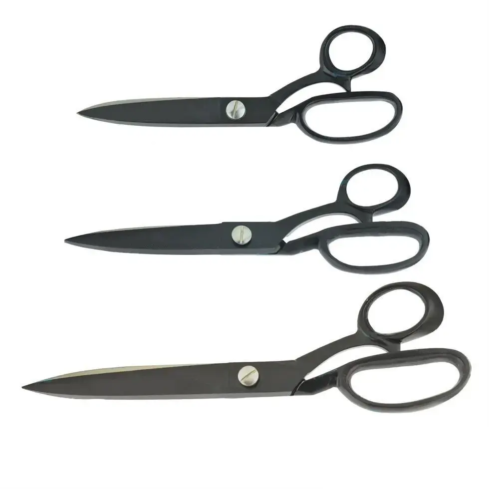 Set of 3 Pieces Tailor Scissor 8" 10" & 12" Black Color Stainless Steel Cutter Shears Cloth Leather Cutting Scissor