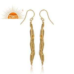 Handmade Design Sterling Silver 18K <b>Gold</b> Plated <b>Dangle</b> <b>Earring</b> Custom Jewelry Manufacturer - Product Image 3
