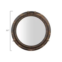 Hublot en cuivre et aluminium au design Art Déco nautique pour décoration murale de mariage, maison, thème marin, accent d'intérieur