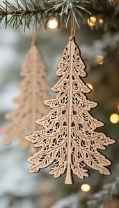 Adorno colgante de Navidad de madera rústica perfecto para árbol tradicional e ideas de decoración navideña - Product Image 4