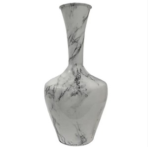 Nuevo diseño de aspecto de mármol Meena impreso hierro recto tamaño mediano jarrón blanco tradicional para la decoración del deshierbe del hogar - Product Image 1