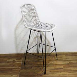 Silla de exterior hecha a mano Artex Dong Thap con tejido de cuerda redonda doble gris y Marco de hierro recubierto de polvo negro - Product Image 3