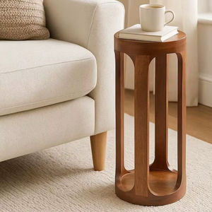 Mesa de Centro de Madera de Mango con Acabado Nogal - Product Image 1