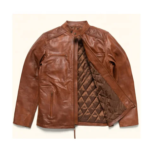 Men's Leather Winter <b>Jacket</b> Stand Collar Front Logo Custom Color Windproof <b>Waterproof</b> Design Fashionable Customized Logo - Product Image 5