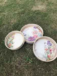 Plateau de service rond en bois imprimé floral, plateau en MDF, table basse de cuisine, ottoman, plateau pour aliments, boissons, restaurant, ménage - Product Image 5