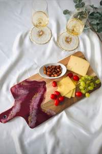Elegant Wooden And Resin Chopping Board With Polished Finish Perfect For Serving Cheese Snacks Desserts And Fruits - Product Image 2