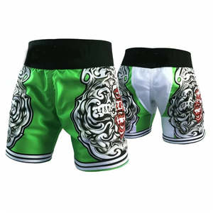 Shorts de boxe d'entraînement intensif pour hommes, taille mi-haute, tricotés, respirants, séchage rapide, lisses à l'avant, pour les routines quotidiennes - Product Image 2