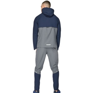Survêtement coupe-vent personnalisé pour hommes avec veste à fermeture éclair ensemble de pantalons matériel léger pour le jogging de gymnastique vente en gros - Product Image 4