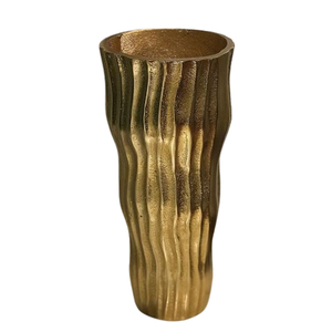 Juego de 3 floreros de hierro costero chapados en oro Diseño de forma redonda de metal de aluminio Florero clásico de estilo francés - Product Image 3