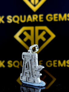 Lettre initiale 925 A-Z breloque, Moissanite 'X' breloque médaillon initiale, coupe ronde VVS1 blanc Moissanite pendentif personnalisé - Product Image 2