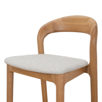 Tabouret de bar en bois massif, chaises de bar d'îlot en bois, tabourets de comptoir rembourrés en tissu, chaises de bar avec coussin en bois pour restaurant et hôtel