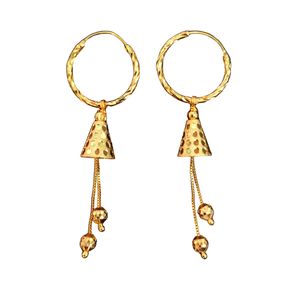 Boucles d'oreilles super vendues serties de boucles d'oreilles Jhumka plaquées or 22CT de conception traditionnelle bijoux pour les femmes portées par les exportateurs - Product Image 1
