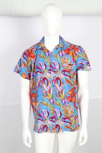 Vente en gros 100% polyester, chemises d'été boutonnées à manches courtes avec impression par sublimation, chemises Samoa Tatoo Design Aloha pour la plage - Product Image 5