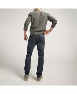 กางเกงยีนส์ผ้ายืดสำหรับผู้ชายออกแบบได้ตามต้องการกางเกงลำลองน้ำหนักเบาใส่สบายผ้าแคนวาสสีเข้มขายส่ง - Product Image 4