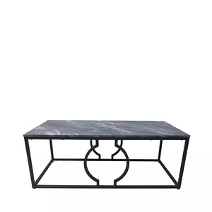 Mesa de mármol negro con marco de metal Muebles duraderos y elegantes de diseño Ideal para mesa de centro Mesa auxiliar o exhibición decorativa - Product Image 3